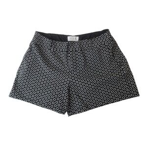 Elle Geometric Pattern Stretch Shorts 4 Black0 Mod Honeycomb Preppy Minimalist